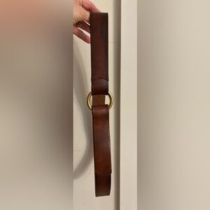 Ombré Brown Leather Men’s Double Ring Belt 40 – Made in USA 1.5” Wide groovy VTG